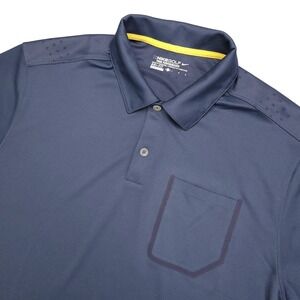 Nike Golf Tour Performance Dri‎ Fit Polo Shirt Men's L Navy Blue Pocket Stretch